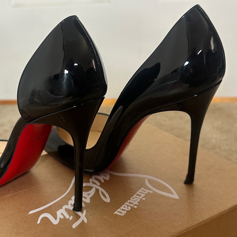 Christian Louboutin Iriza 100mm Black Patent - SIZE 38 - Picture 8 of 8